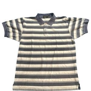 Vintage King‎ Cobra Men's Striped Polo Shirt M Multicolor Retro Casual